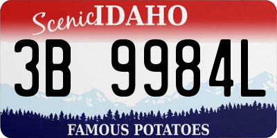 ID license plate 3B9984L