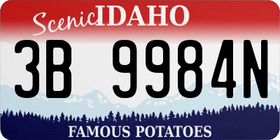 ID license plate 3B9984N