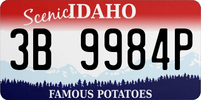 ID license plate 3B9984P