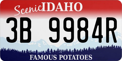 ID license plate 3B9984R