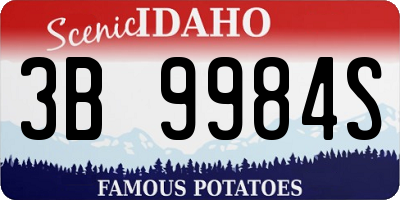 ID license plate 3B9984S