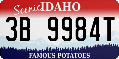 ID license plate 3B9984T