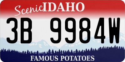 ID license plate 3B9984W