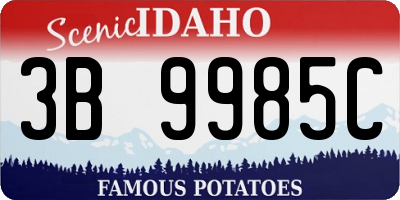 ID license plate 3B9985C