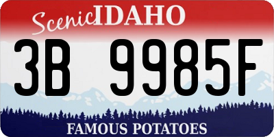 ID license plate 3B9985F