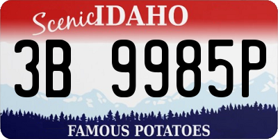 ID license plate 3B9985P
