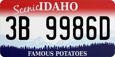 ID license plate 3B9986D
