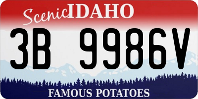 ID license plate 3B9986V