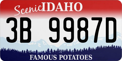 ID license plate 3B9987D