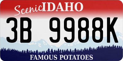 ID license plate 3B9988K
