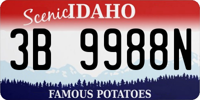 ID license plate 3B9988N