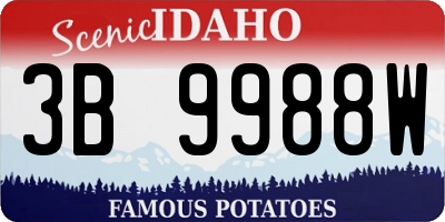 ID license plate 3B9988W
