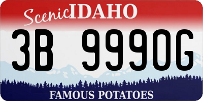 ID license plate 3B9990G