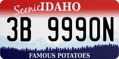 ID license plate 3B9990N