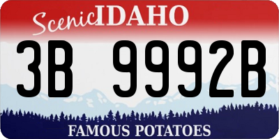 ID license plate 3B9992B