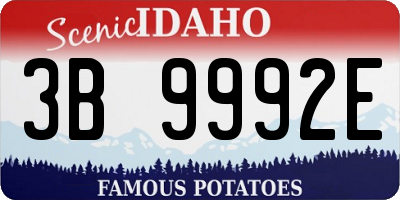 ID license plate 3B9992E