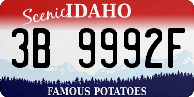 ID license plate 3B9992F