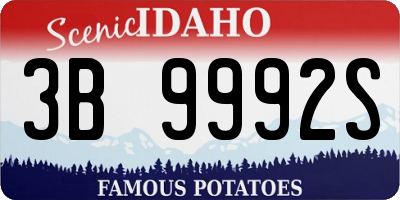 ID license plate 3B9992S