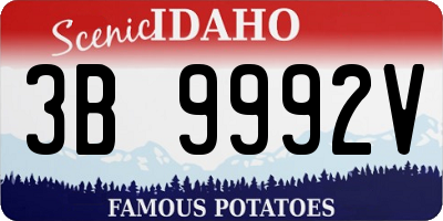 ID license plate 3B9992V