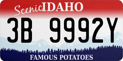 ID license plate 3B9992Y
