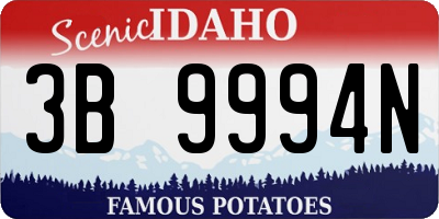 ID license plate 3B9994N