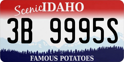 ID license plate 3B9995S