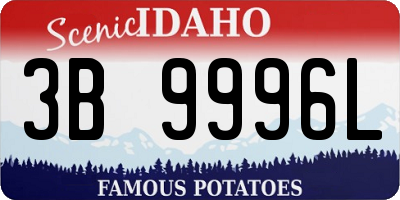 ID license plate 3B9996L