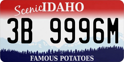 ID license plate 3B9996M