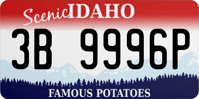ID license plate 3B9996P