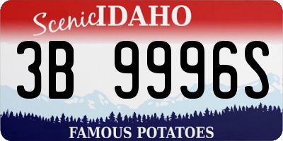 ID license plate 3B9996S