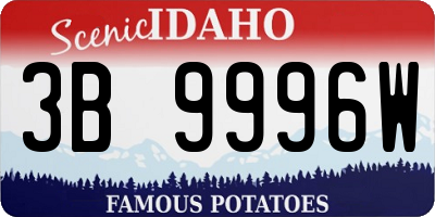 ID license plate 3B9996W