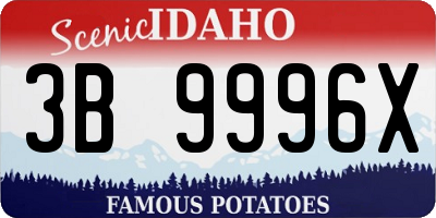 ID license plate 3B9996X