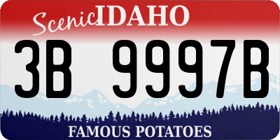 ID license plate 3B9997B