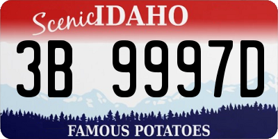 ID license plate 3B9997D