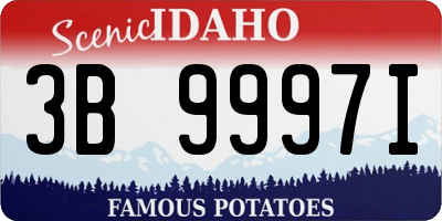 ID license plate 3B9997I