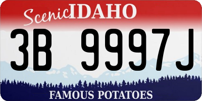 ID license plate 3B9997J