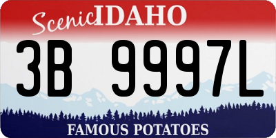 ID license plate 3B9997L