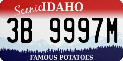 ID license plate 3B9997M