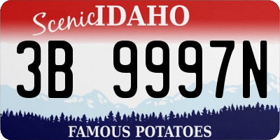 ID license plate 3B9997N