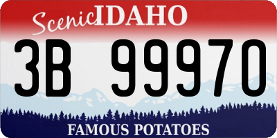 ID license plate 3B9997O