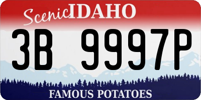 ID license plate 3B9997P