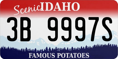 ID license plate 3B9997S