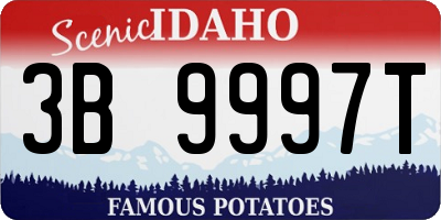 ID license plate 3B9997T