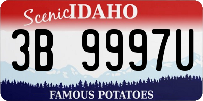 ID license plate 3B9997U
