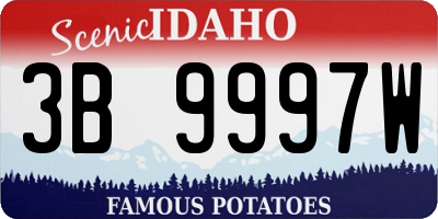 ID license plate 3B9997W