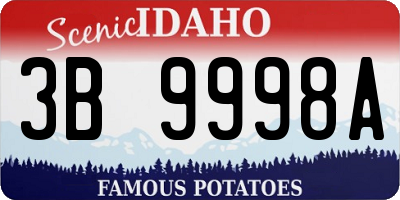 ID license plate 3B9998A