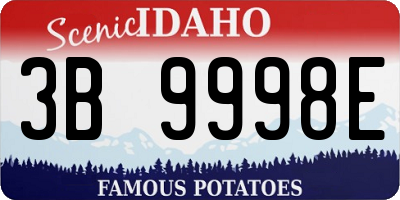 ID license plate 3B9998E