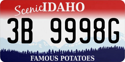 ID license plate 3B9998G