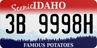 ID license plate 3B9998H