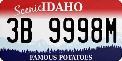 ID license plate 3B9998M